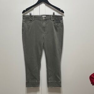 J. Jill Olive Green Cropped Slim Jeans